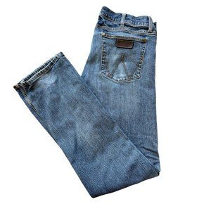 Wrangler Retro Mens Slim Straight Jeans Size 36 x 36 Blue Stretch Denim WLT88BZ